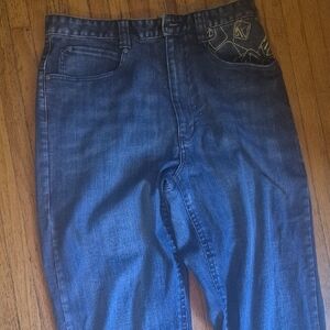 Karl Kani Dark Blue Relaxed Jeans with Gold Accent